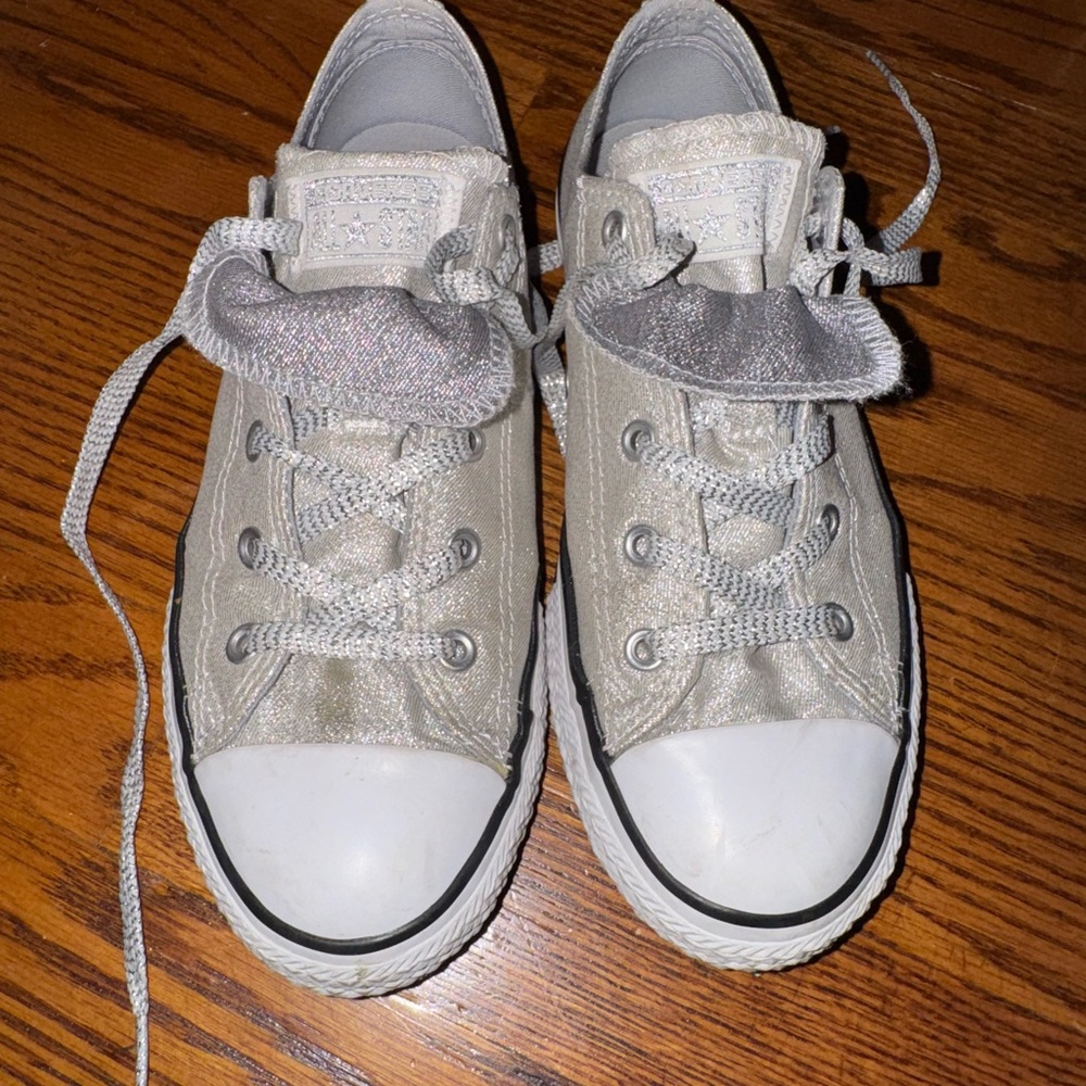 Converse Kids Shimmering Silver Sneakers